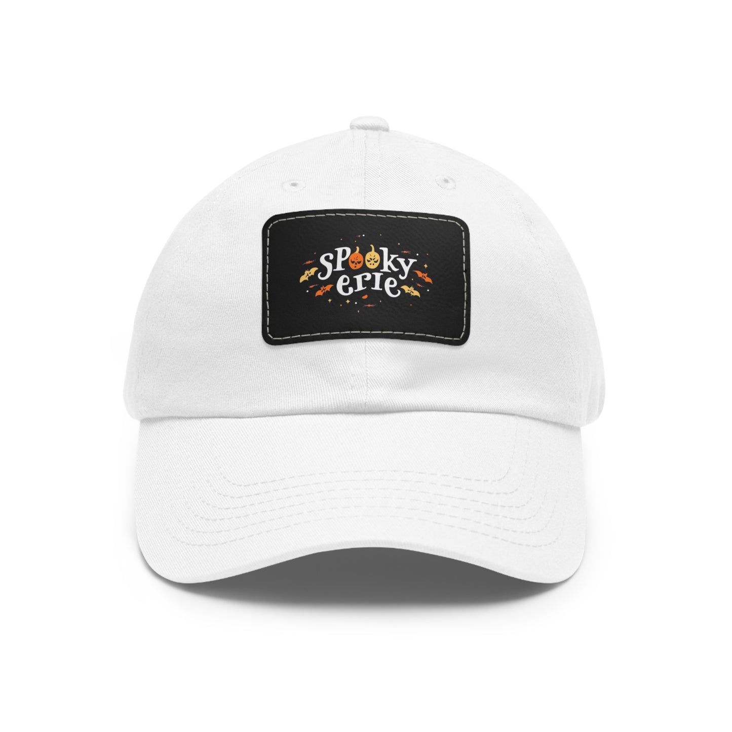 Spooky Erie Design Custom Leather Patch Hat