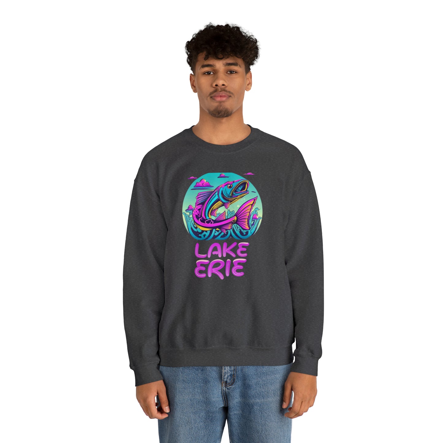 "Lake Erie Design Custom Crewneck Sweatshirt Gift"