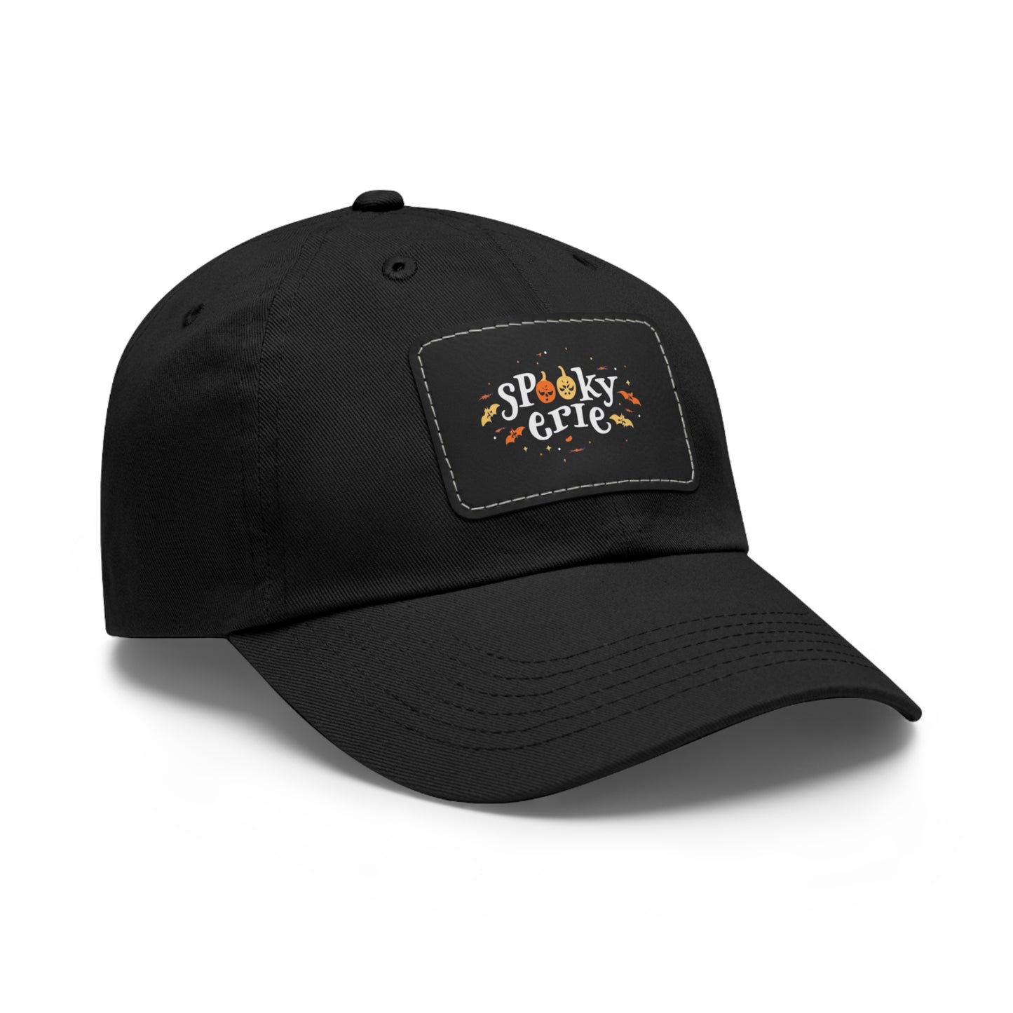 Spooky Erie Design Custom Leather Patch Hat