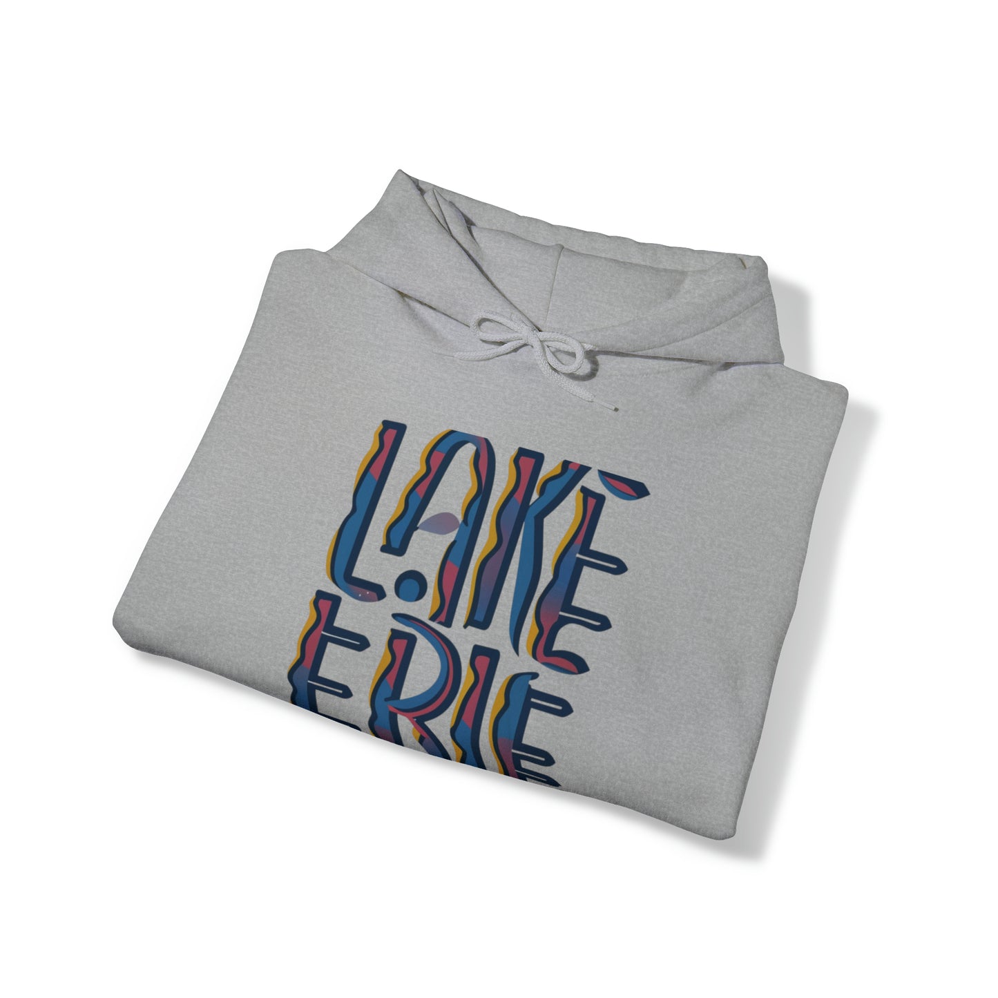 Unisex Heavy Blend Hoodie, Abstract Waves of Erie Design