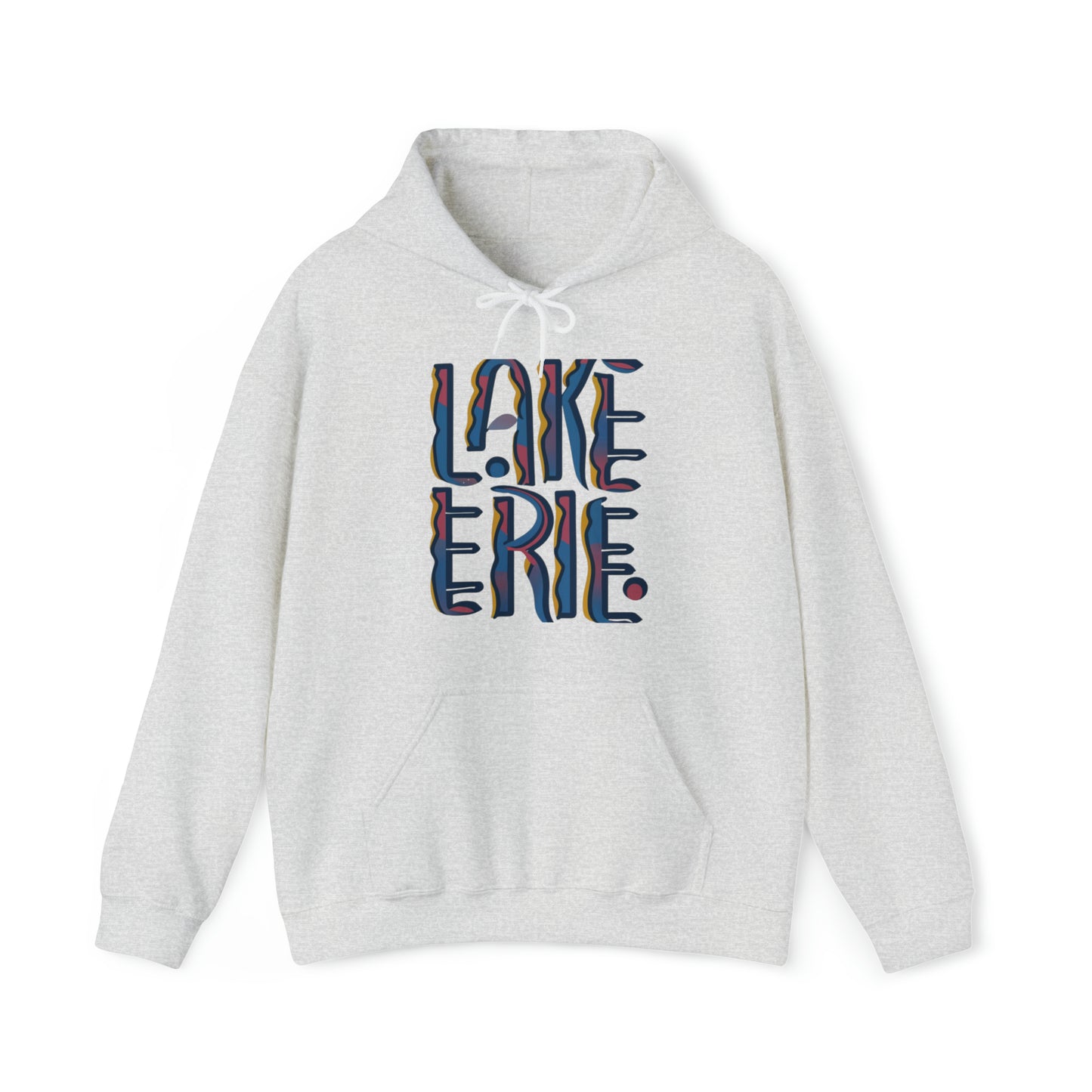 Unisex Heavy Blend Hoodie, Abstract Waves of Erie Design