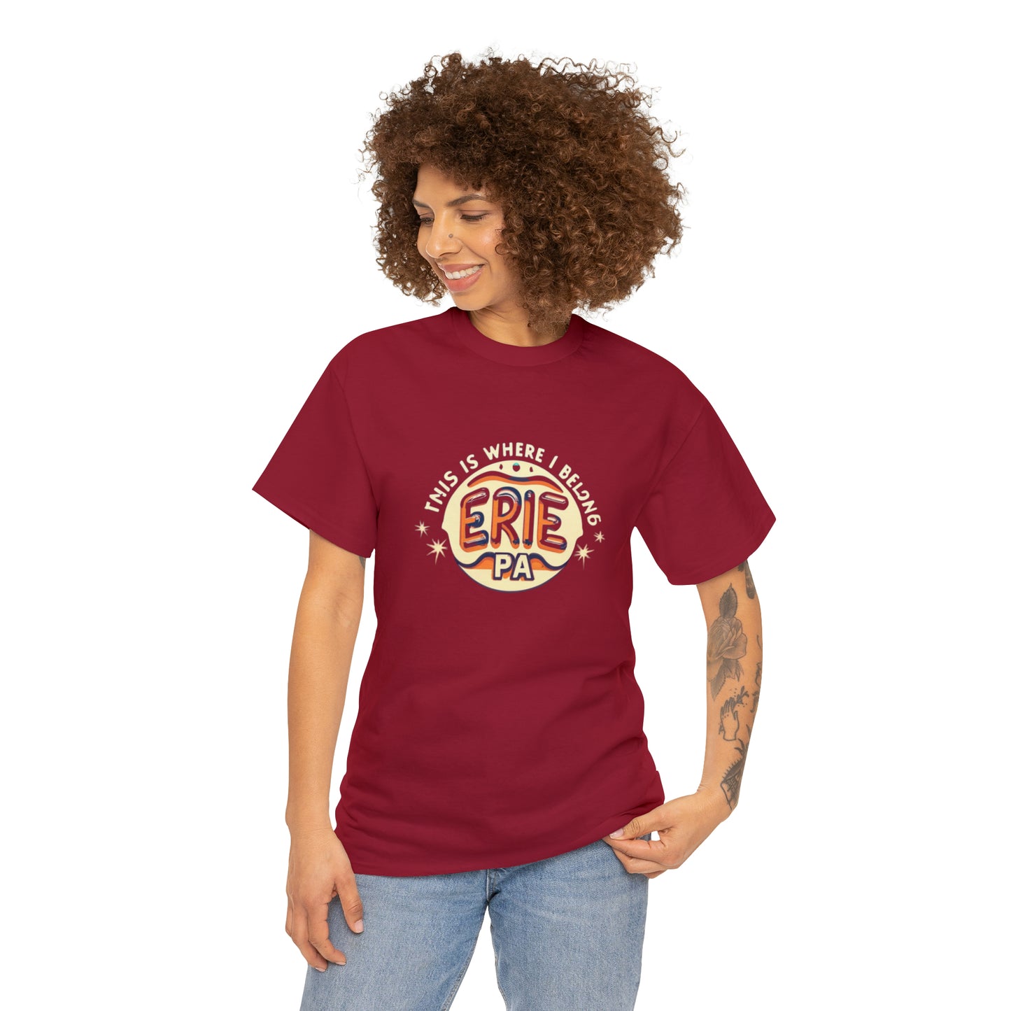 Erie Heavy Cotton Tee, Unisex Custom Design High-Quality Shirt