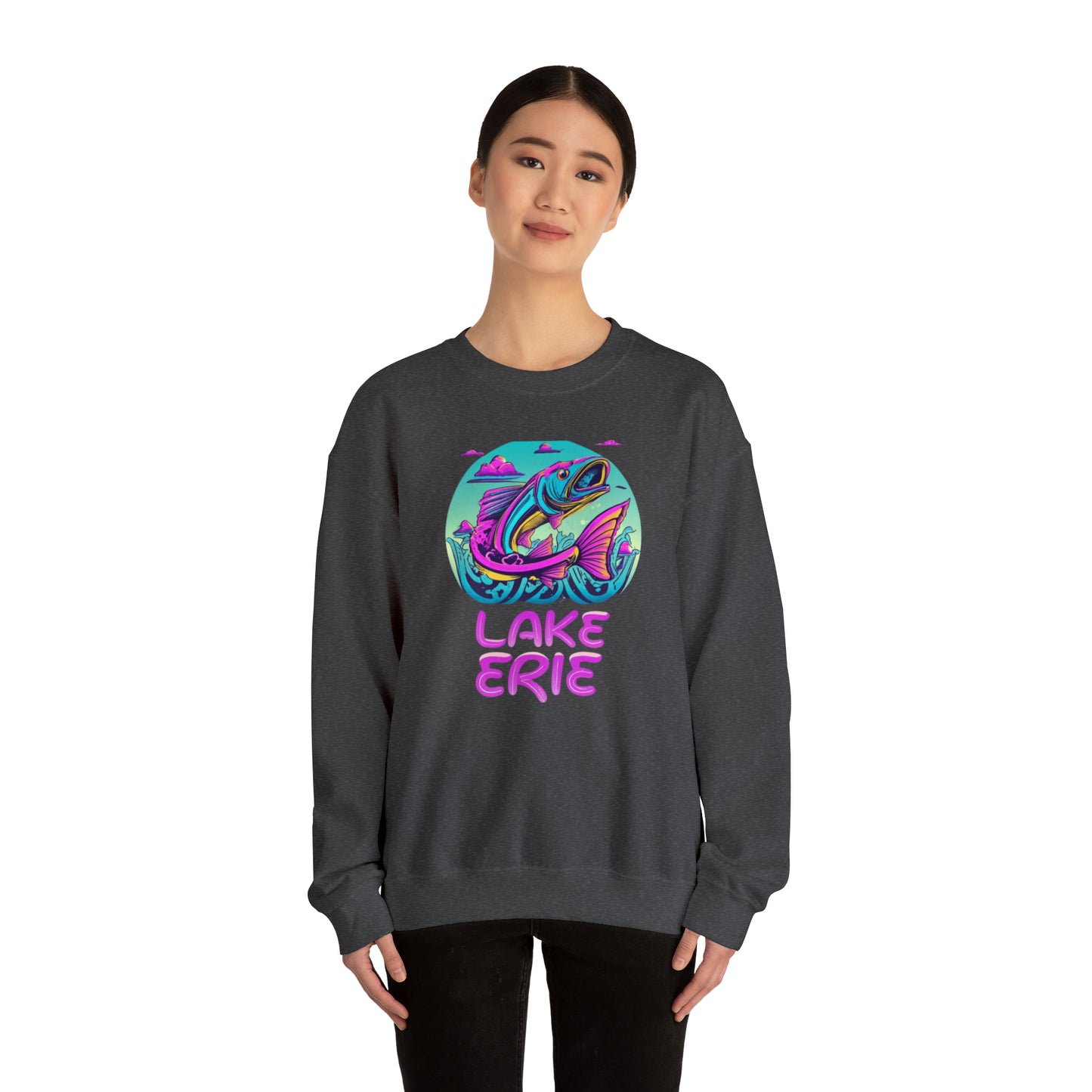 "Lake Erie Design Custom Crewneck Sweatshirt Gift"