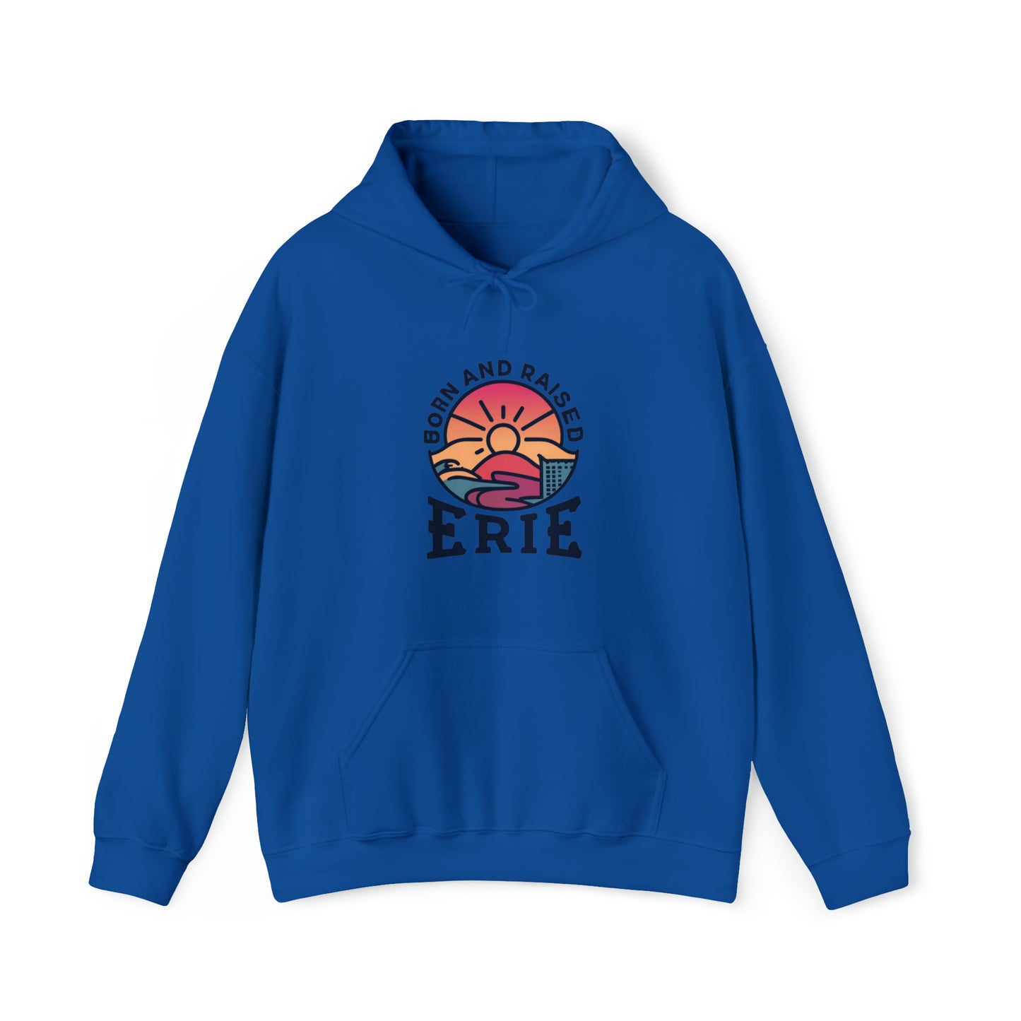 Erie Born and Raised Unisex Custom Drawstring Hoodie