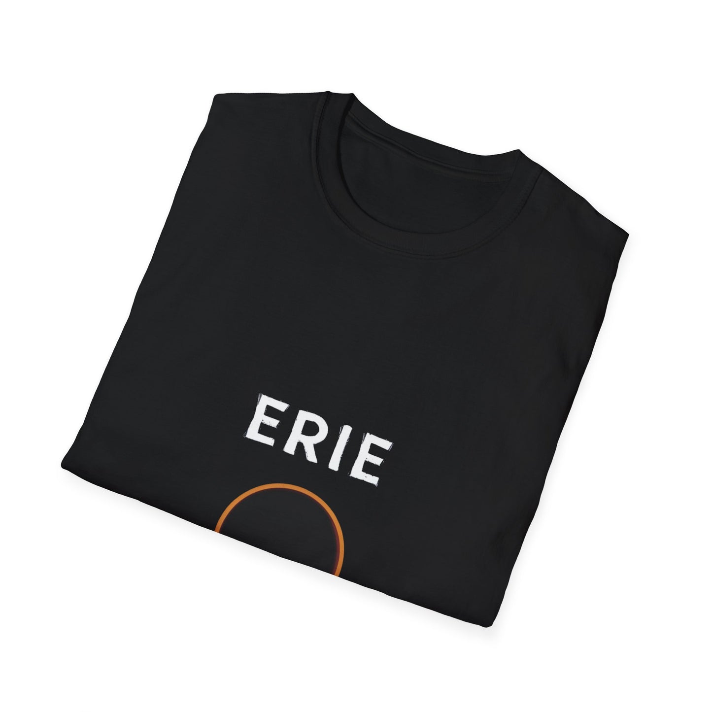 Erie Eclipse T-Shirt, Unisex Softstyle, Trendy Casual Tee, Celestial Event Tops