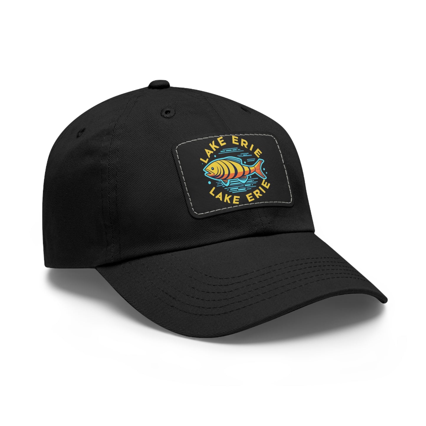 "Premium Lake Erie Design Hat with Leather Patch"