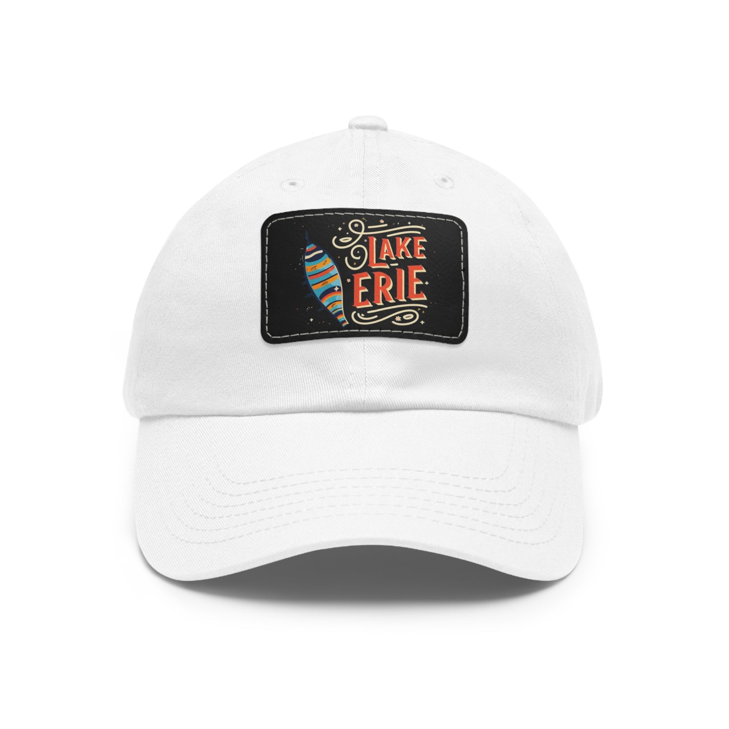 "Leather Patch Lake Erie Hat - Adjustable Unisex Outdoor Wear"