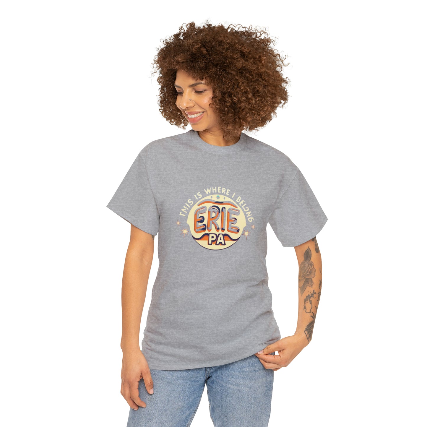 Erie Heavy Cotton Tee, Unisex Custom Design High-Quality Shirt