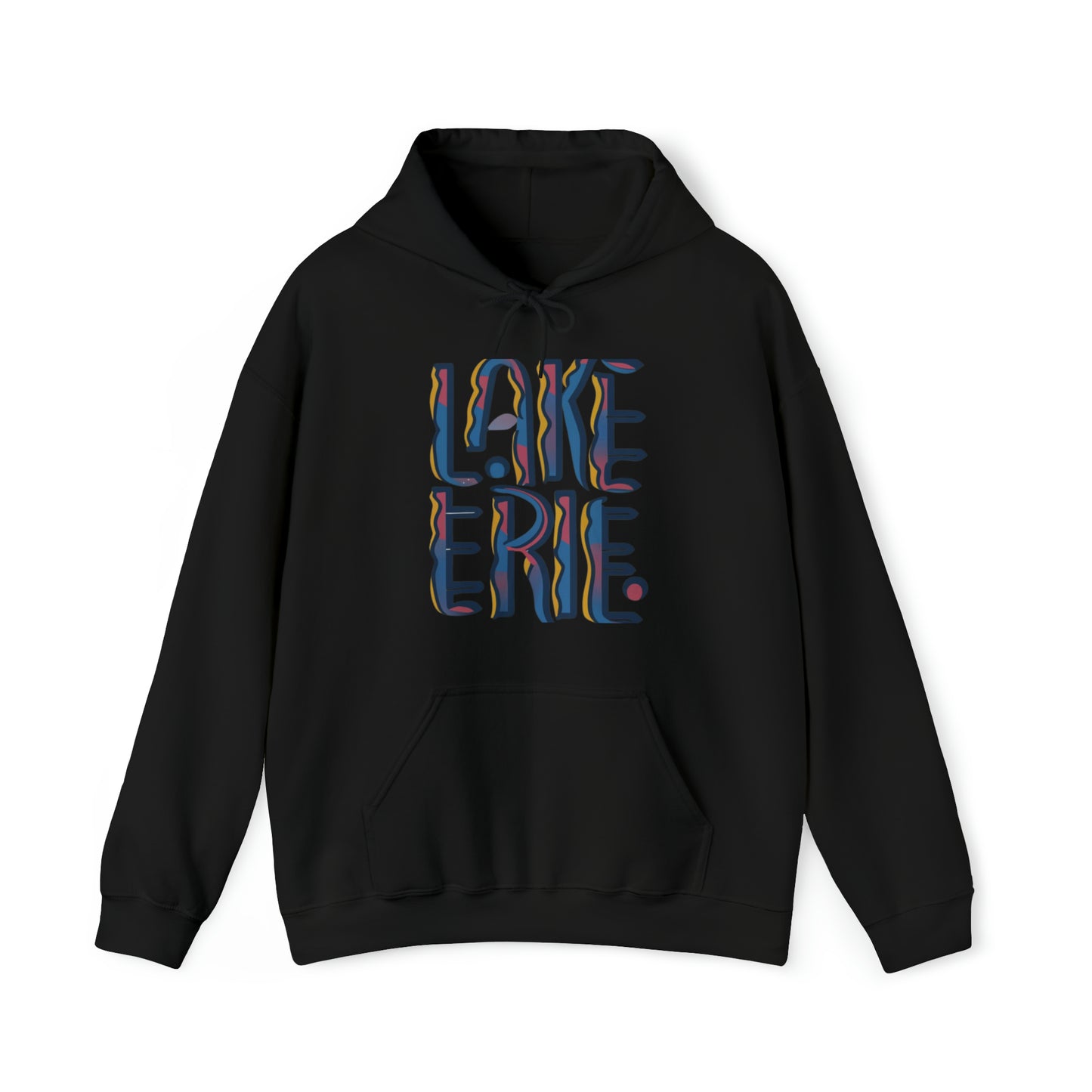 Unisex Heavy Blend Hoodie, Abstract Waves of Erie Design