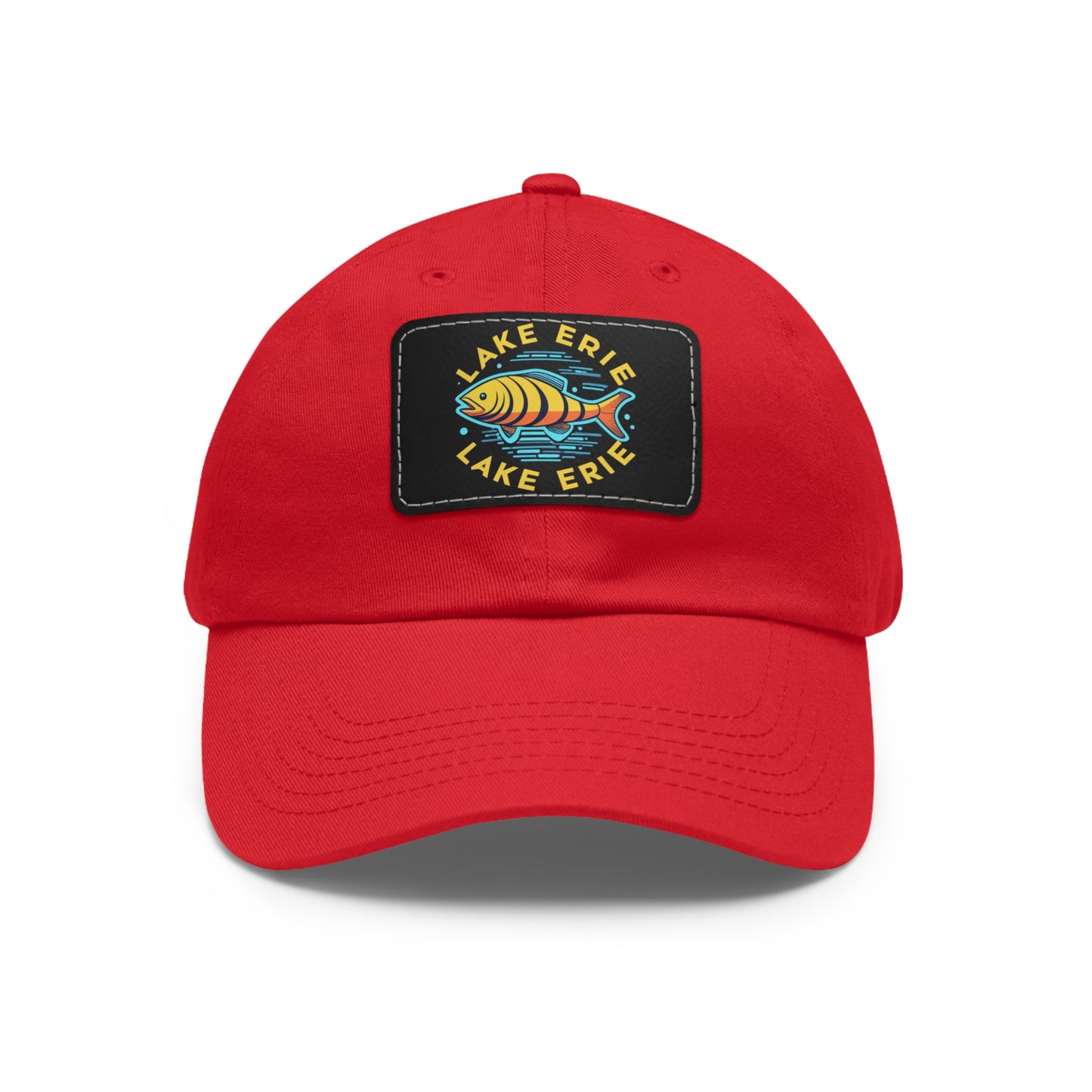 "Premium Lake Erie Design Hat with Leather Patch"